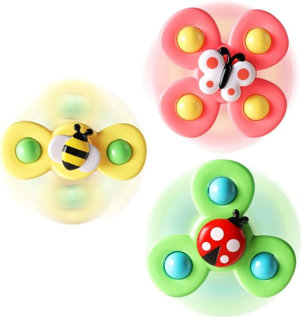3PCS Suction Cup Spinning Top Baby Toys