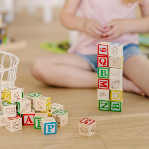 ABC/123 1-Inch Blocks Set with Storage Pouch (50 pcs) - Image 2
