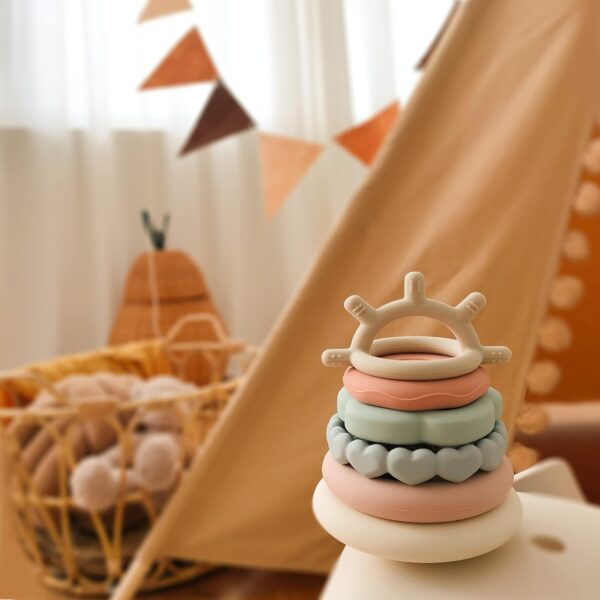 Stacks of Circles Soft Educational Learning Baby Toy - Image 2