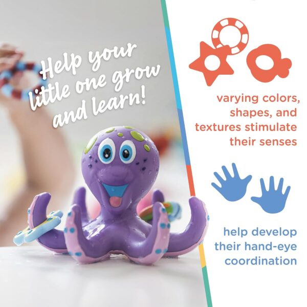 Octopus Hoopla Bath Toy with 3 Tossing Rings - Image 5