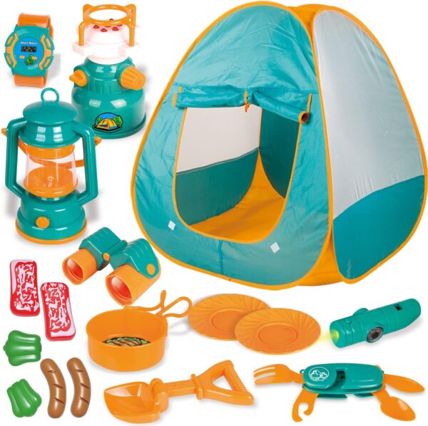 Pop Up Tent with Kids Camping Gear Set