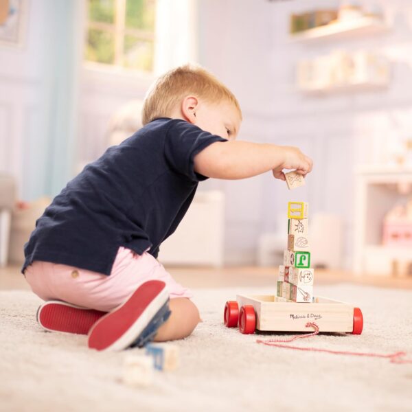 Classic ABC Wooden Block Cart Educational Toy - Image 5