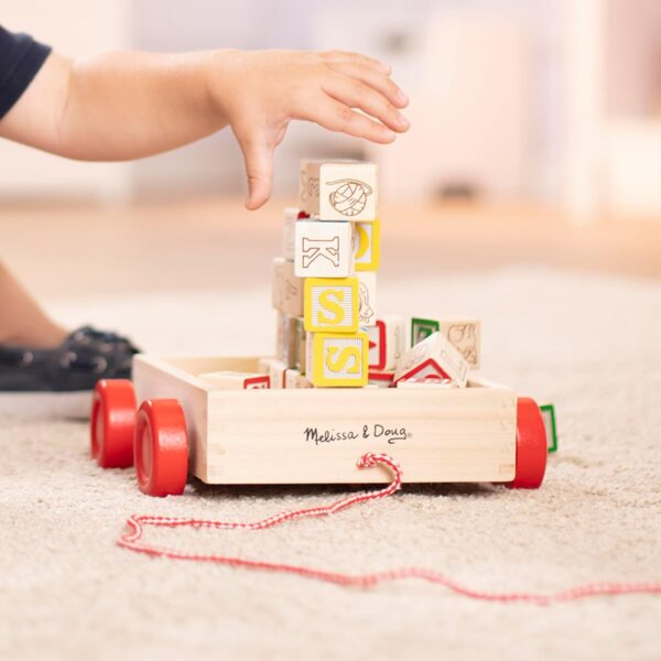 Classic ABC Wooden Block Cart Educational Toy - Image 3