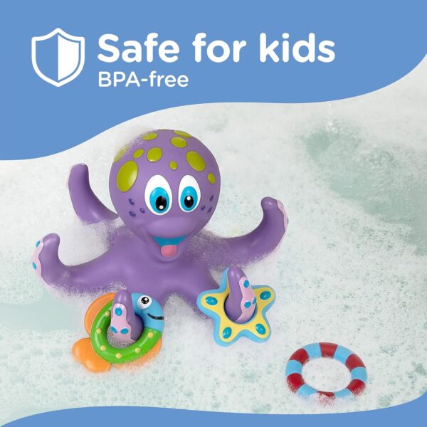 Octopus Hoopla Bath Toy with 3 Tossing Rings - Image 4