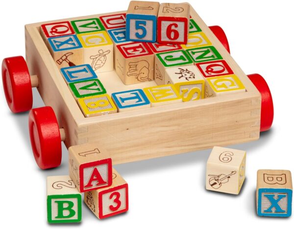 Classic ABC Wooden Block Cart Educational Toy - Image 4