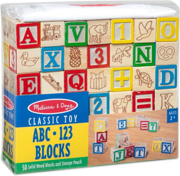 ABC/123 1-Inch Blocks Set with Storage Pouch (50 pcs) - Image 5