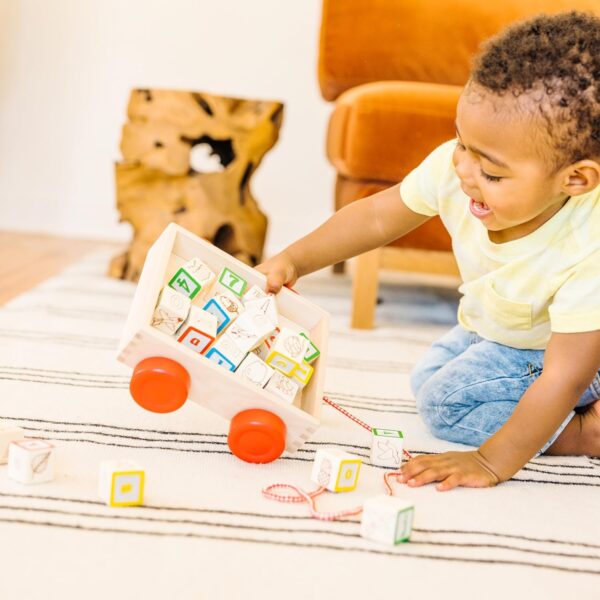 Classic ABC Wooden Block Cart Educational Toy - Image 2