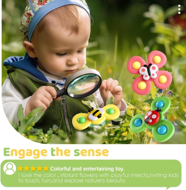 3PCS Suction Cup Spinning Top Baby Toys - Image 2