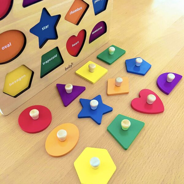 Shape Peg Puzzles Montessori Toy - Image 2