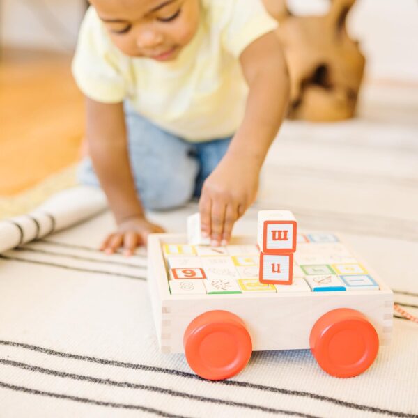 Classic ABC Wooden Block Cart Educational Toy - Image 6